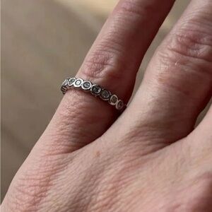 Sterling Silver Cubic Zirconia Pave Ring Sz 6